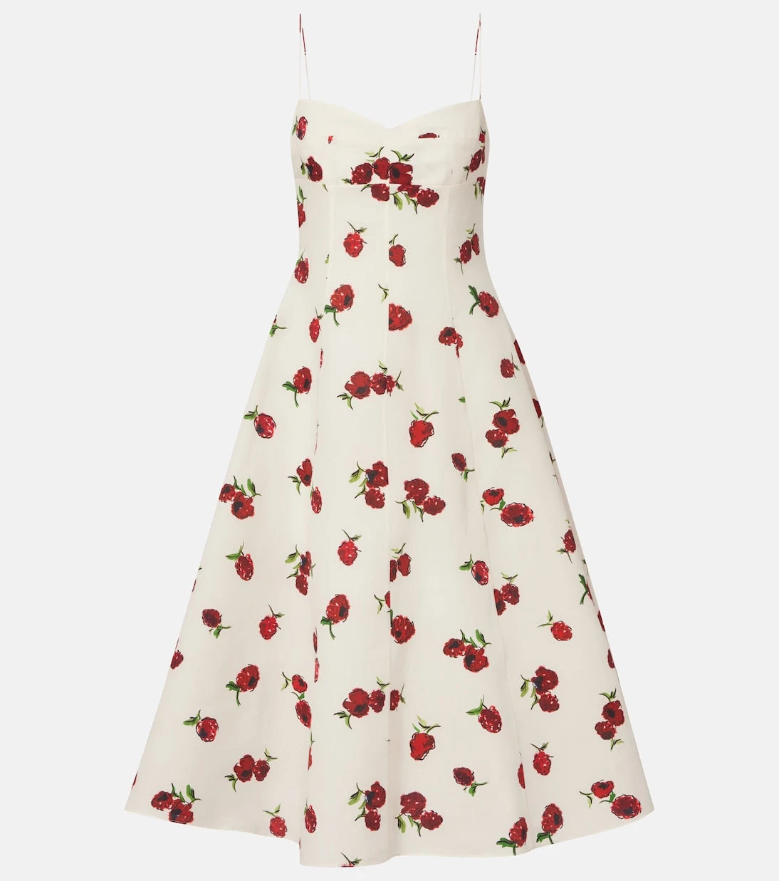 Khaite - Isabella printed silk and cotton midi dress