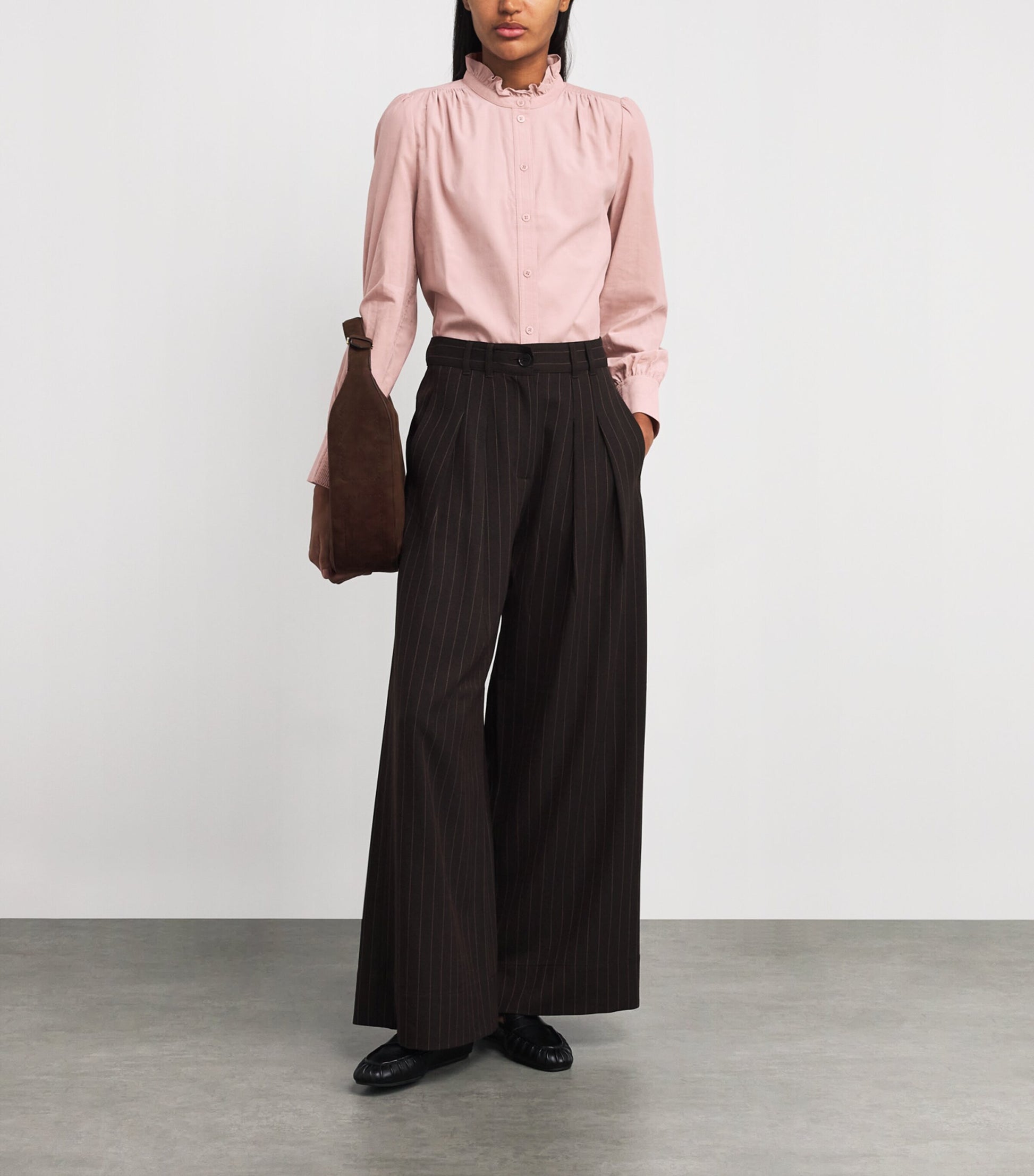 ME+EM Pink Cotton-Blend Corduroy Blouse