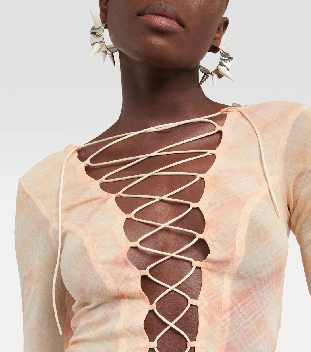 KNWLS - Lace-up silk-blend shirt
