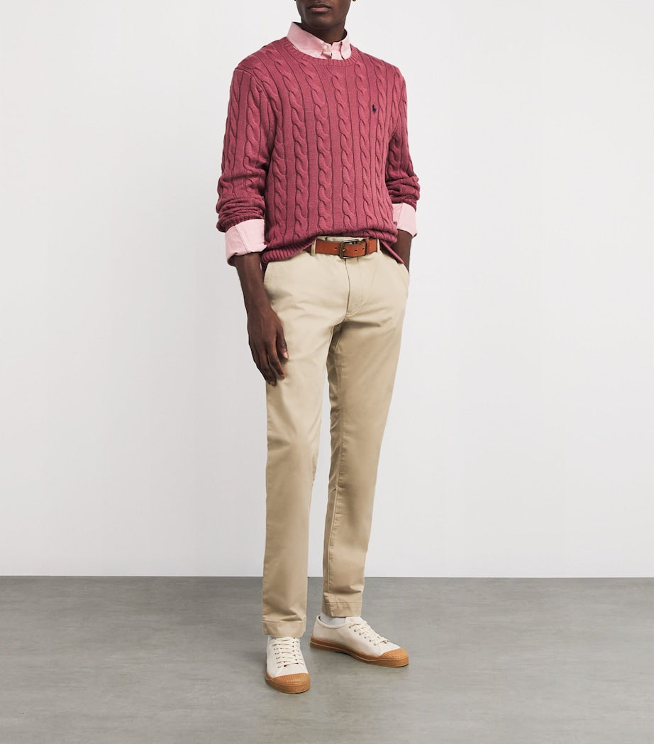 Polo Ralph Lauren Red Cotton Cable Sweater