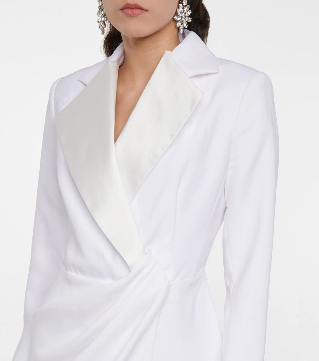Rasario - Satin-paneled crêpe gown