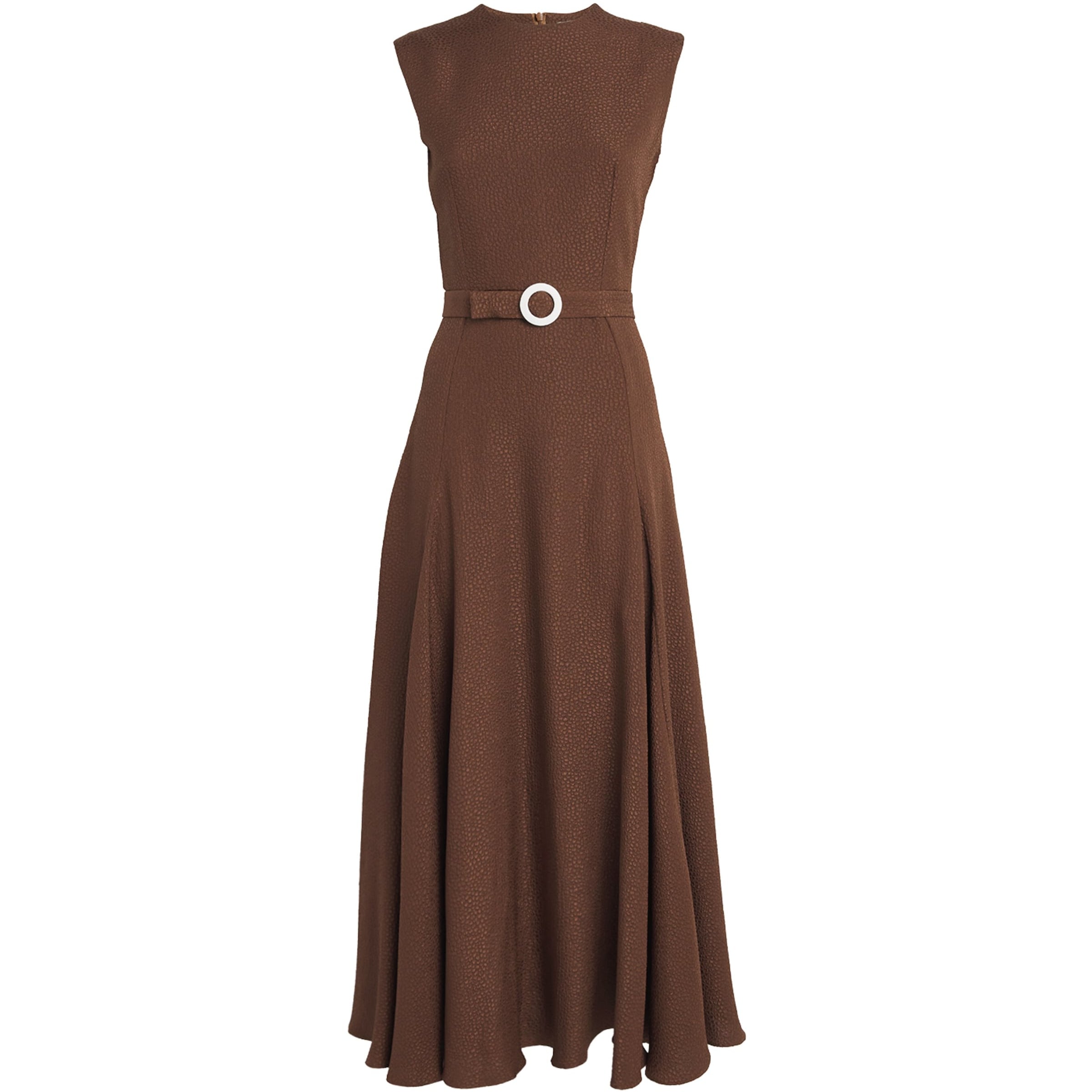 Edeline Lee Brown Textured Jete Midi Dress