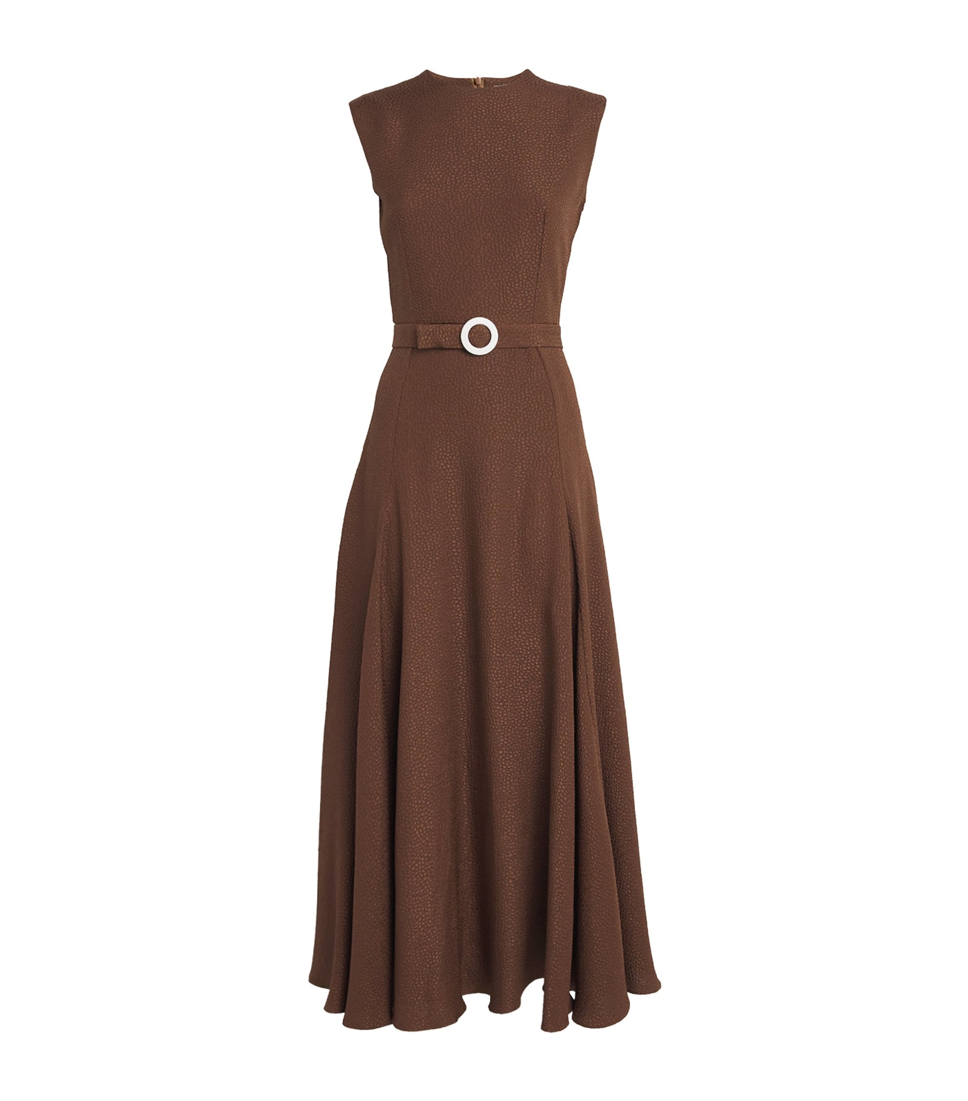 Edeline Lee Brown Textured Jete Midi Dress