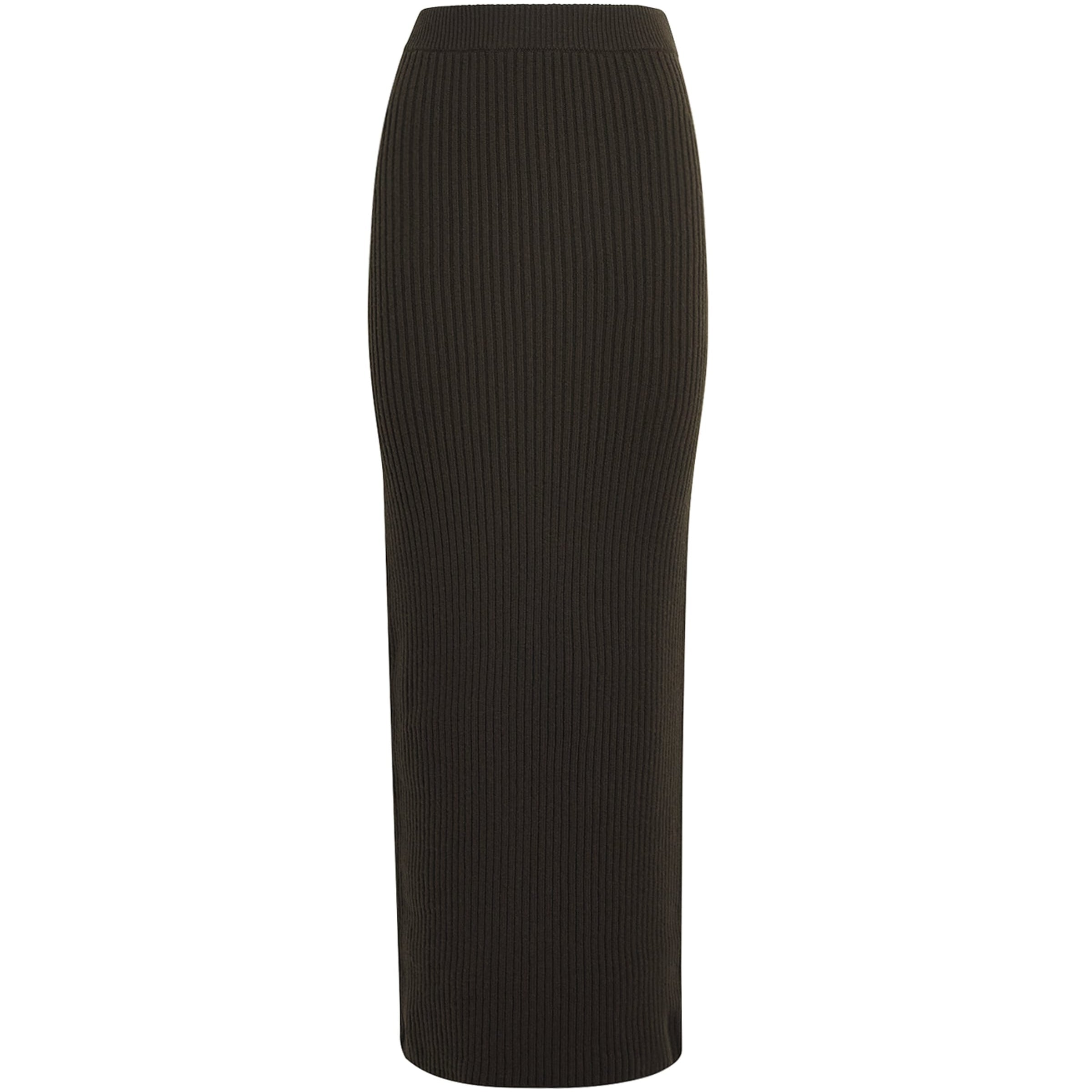 Max Mara Green Virgin Wool-Blend Midi Skirt