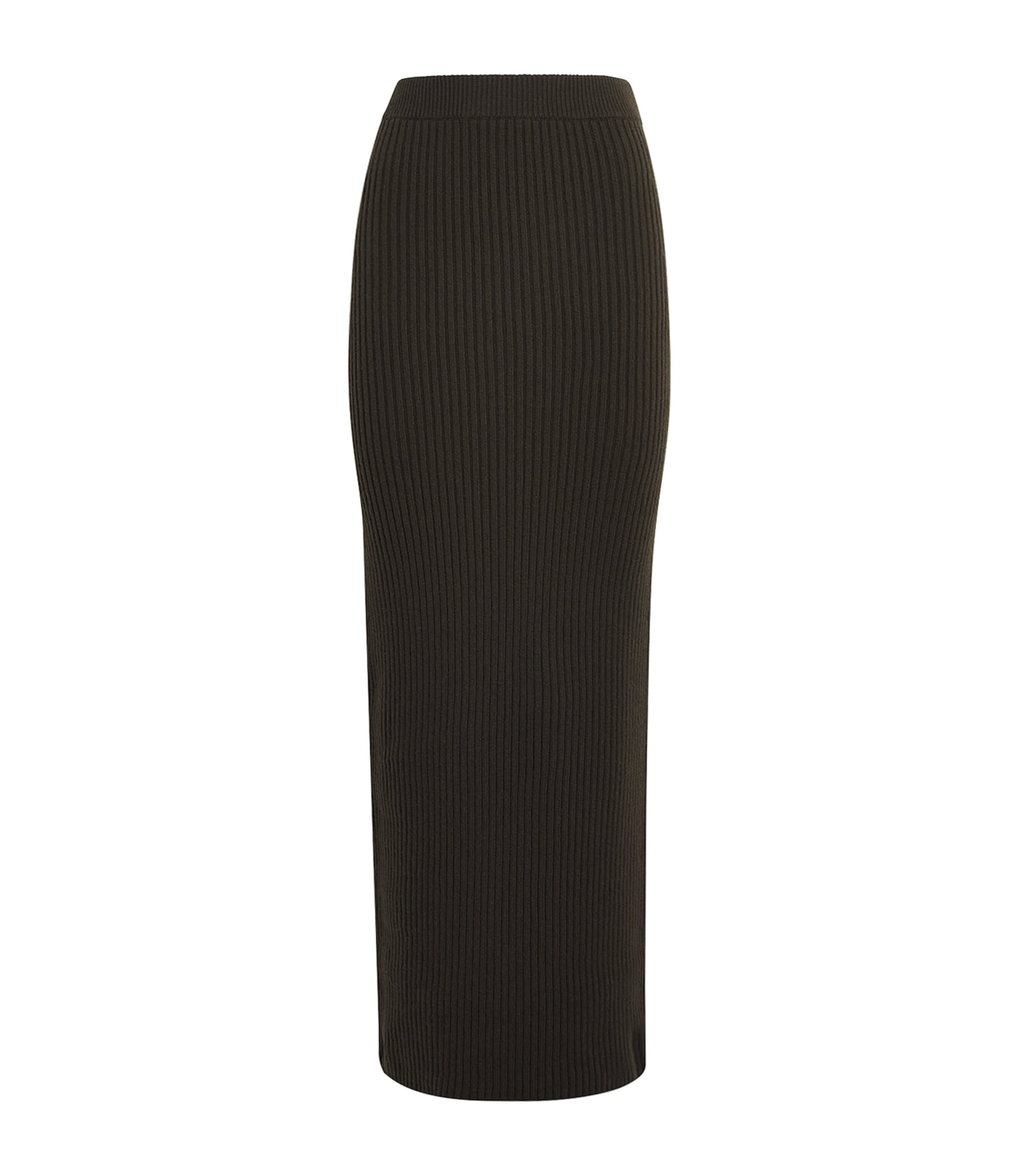 Max Mara Green Virgin Wool-Blend Midi Skirt