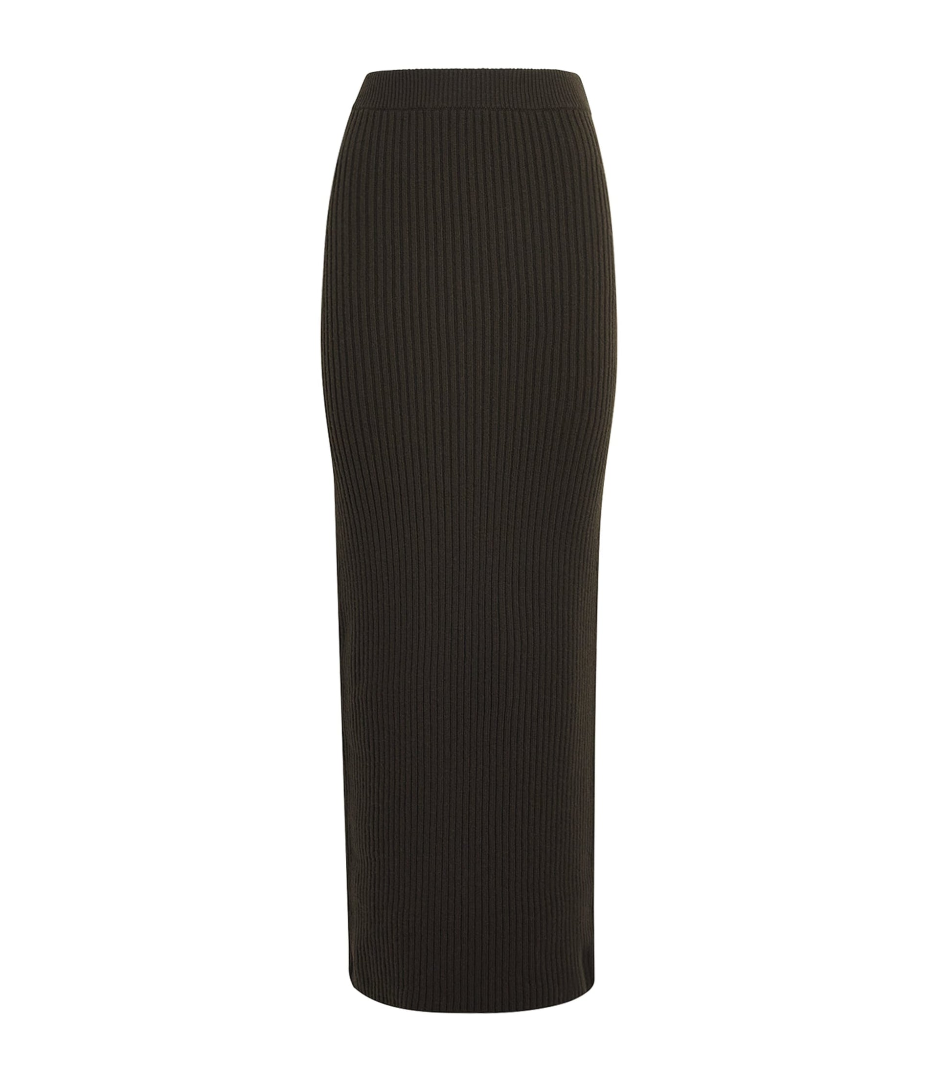 Max Mara Green Virgin Wool-Blend Midi Skirt