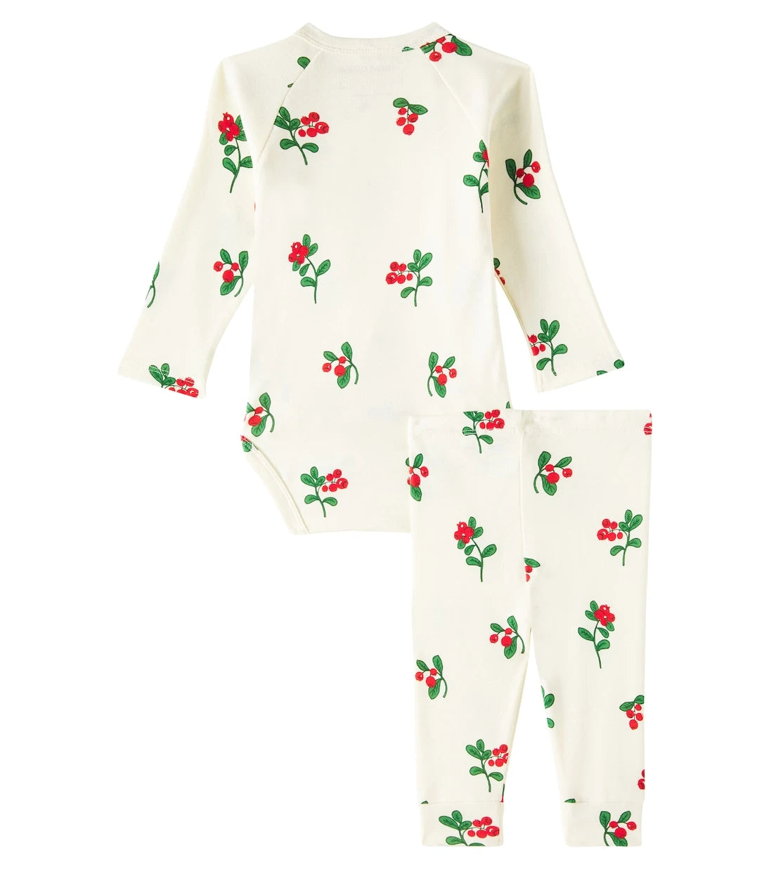 Mini Rodini - Baby Lingonberries cotton bodysuit and pants set