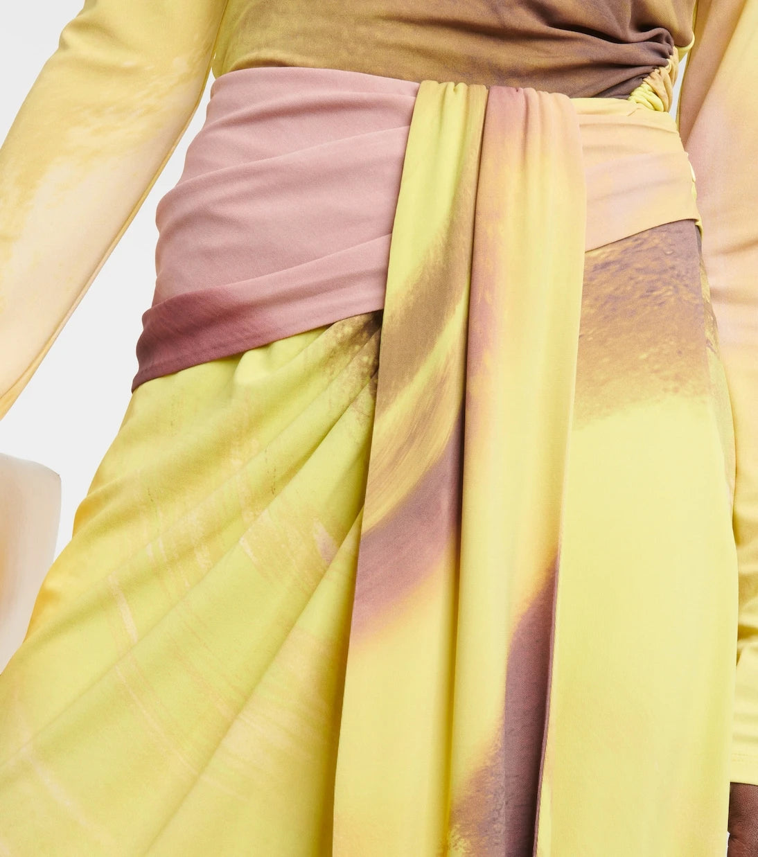 Simkhai - Anika printed draped midi skirt