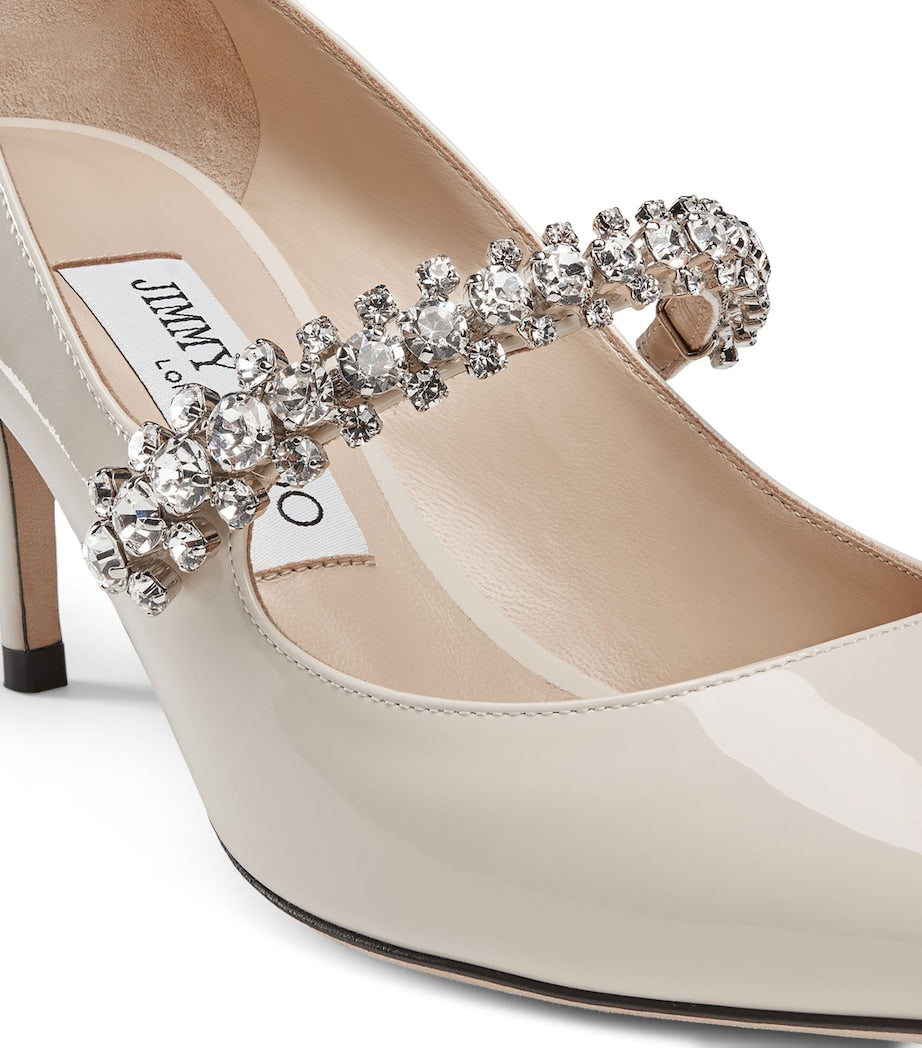 Jimmy Choo Neutral Bing 65 Leather Embellished Pumps