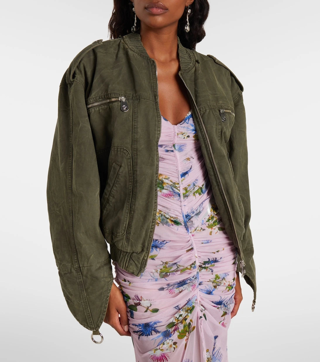 Blumarine - Cotton canvas bomber jacket