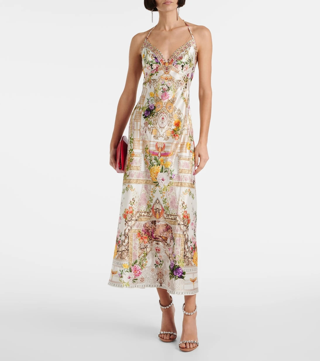 Camilla - Chain-detail silk maxi dress