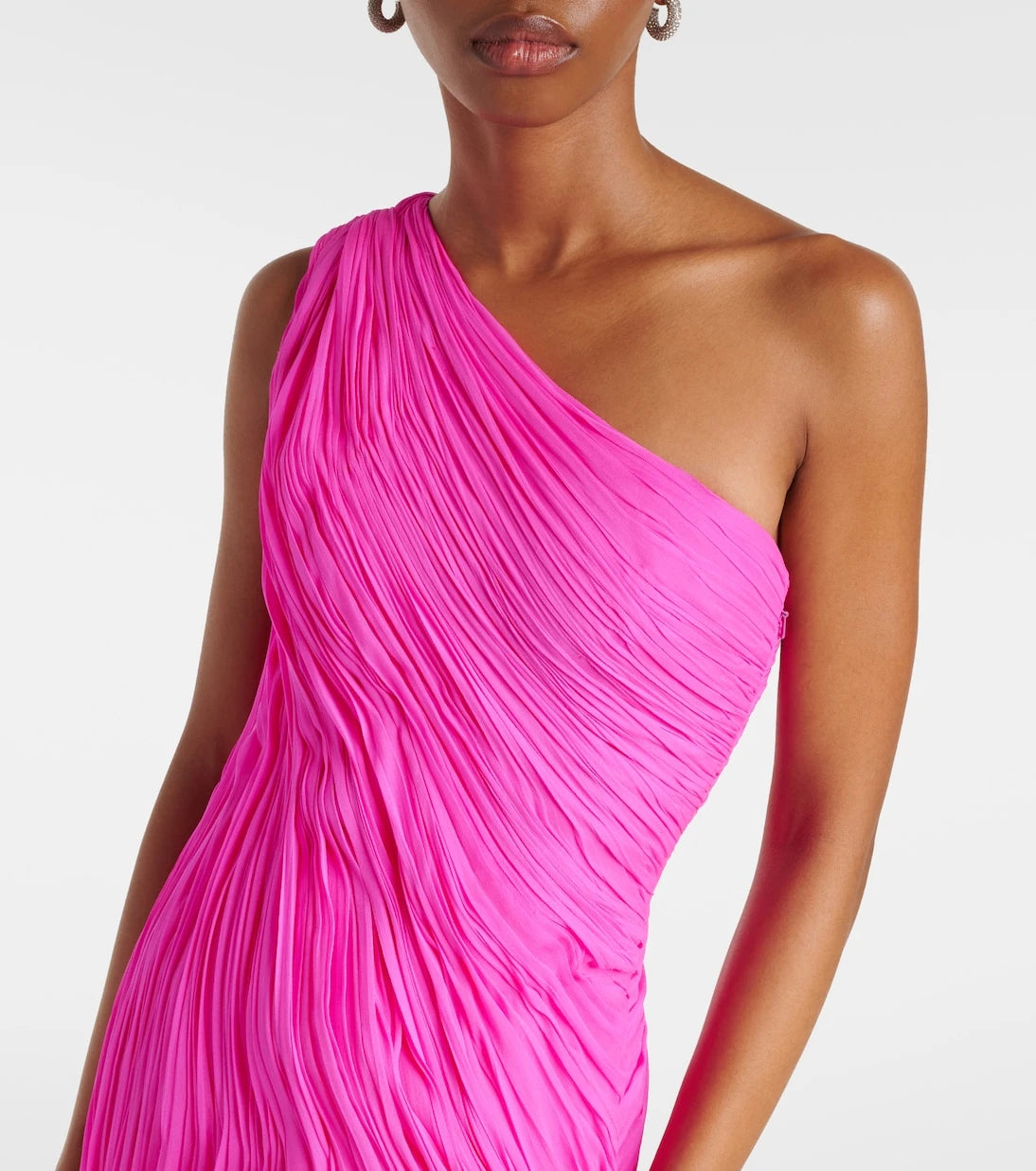 Marmar Halim - Pleated silk georgette chiffon gown