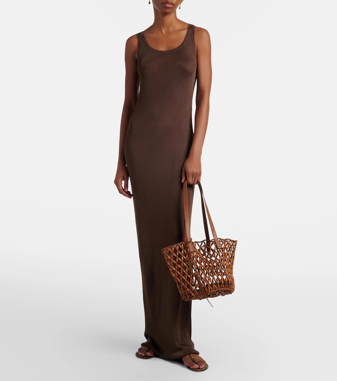 Saint Laurent - Panier Small wooden basket bag