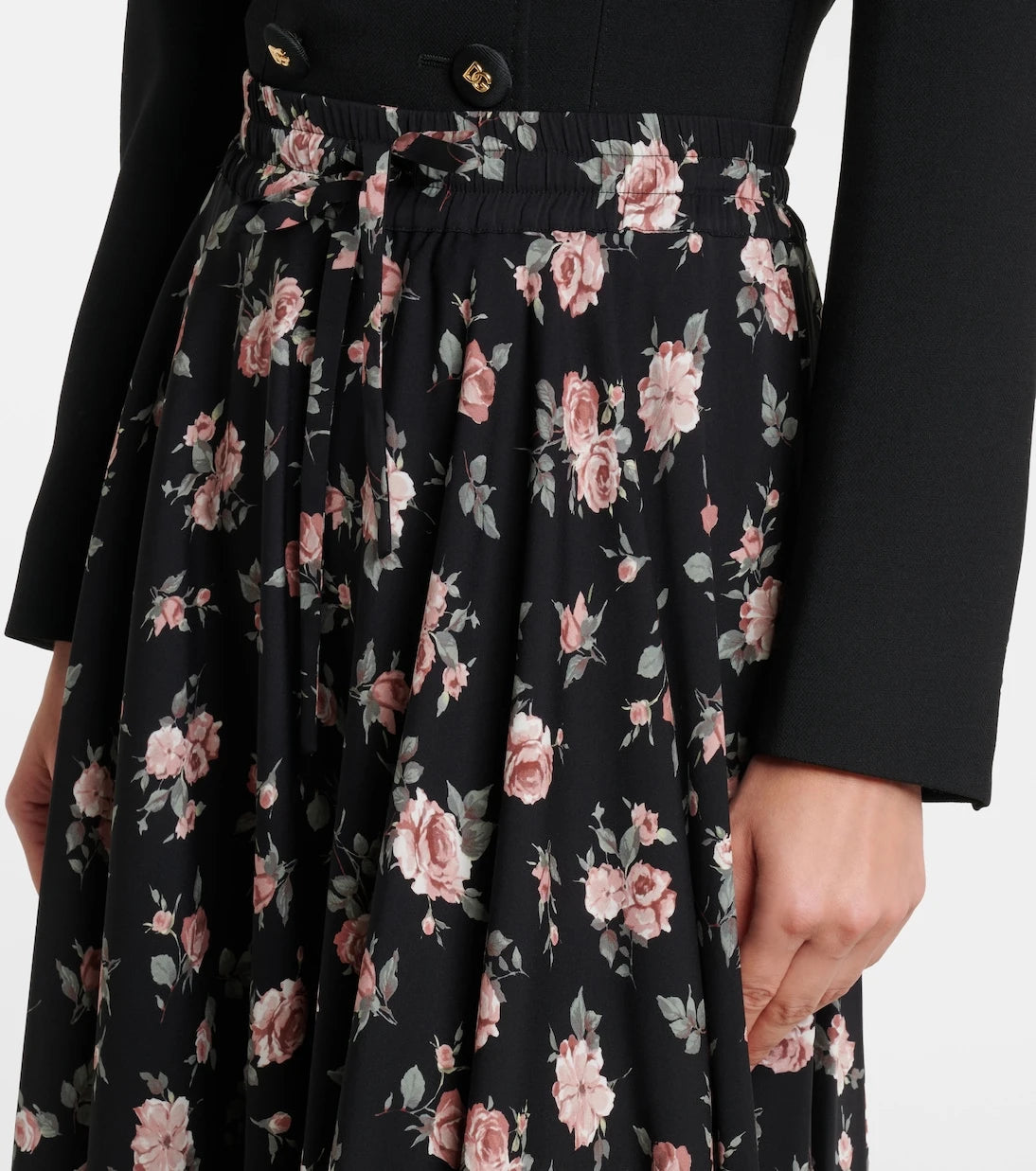 Dolce&Gabbana - Floral silk-blend charmeuse maxi skirt