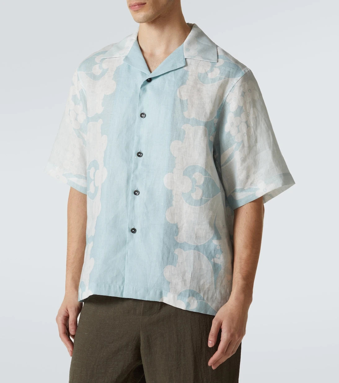 Commas - Paradise Floral linen bowling shirt