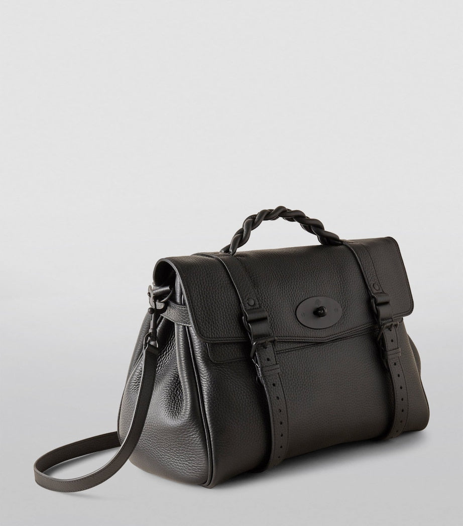 Mulberry Black Oversized Leather Alexa Cross-Body Bag