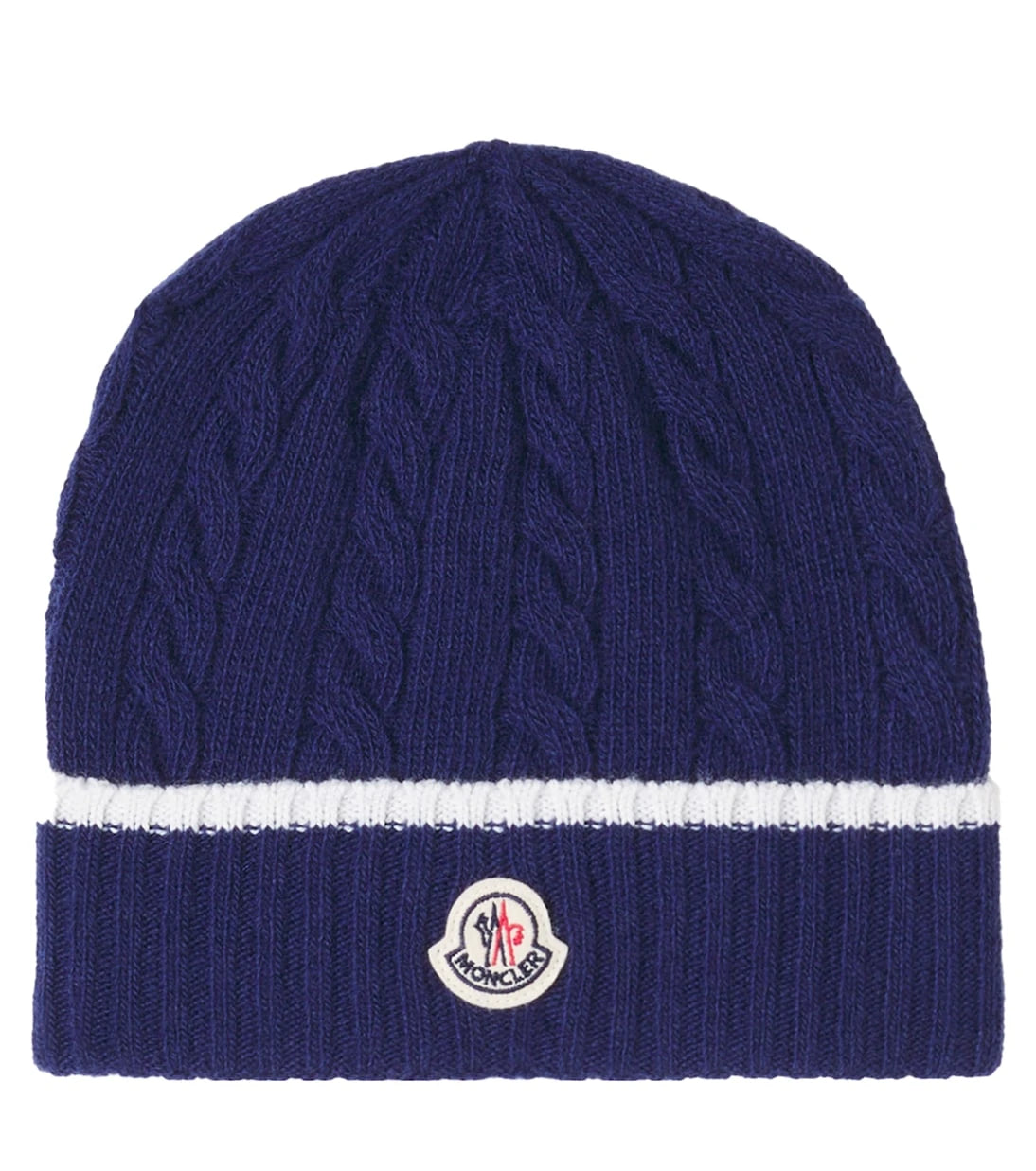 Moncler Enfant - Cable-knit logo virgin wool beanie