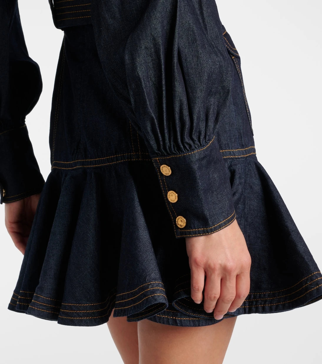 Zimmermann - Bow-detail cotton denim minidress