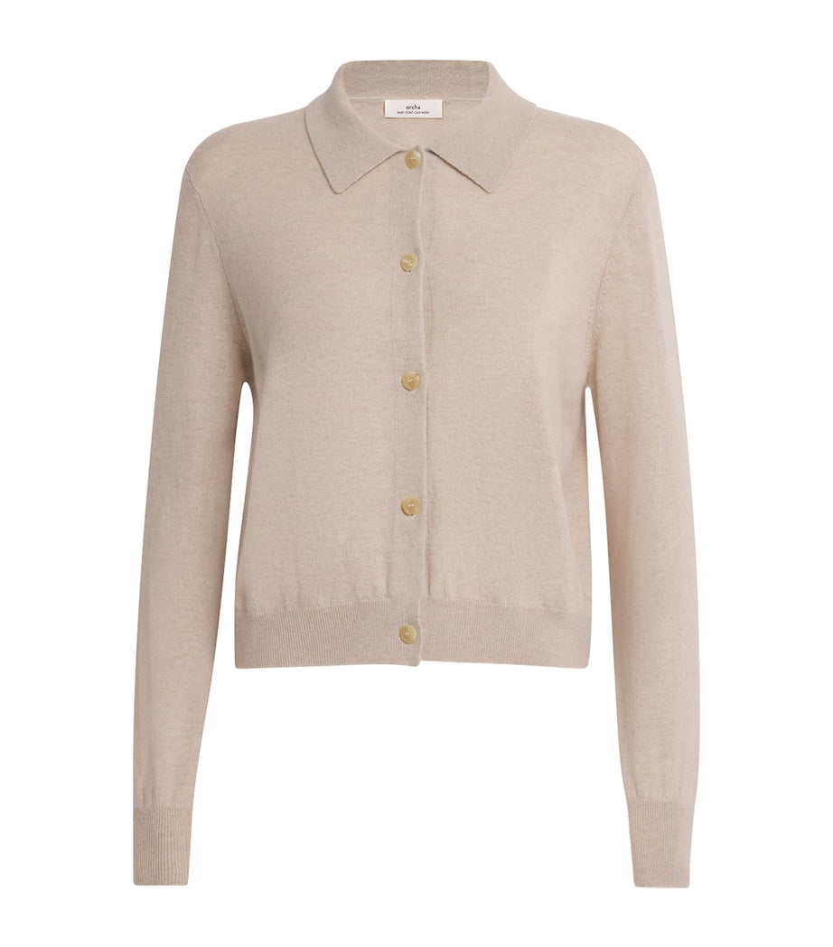 Cashmere Collared Wrexham Cardigan FEATHER
