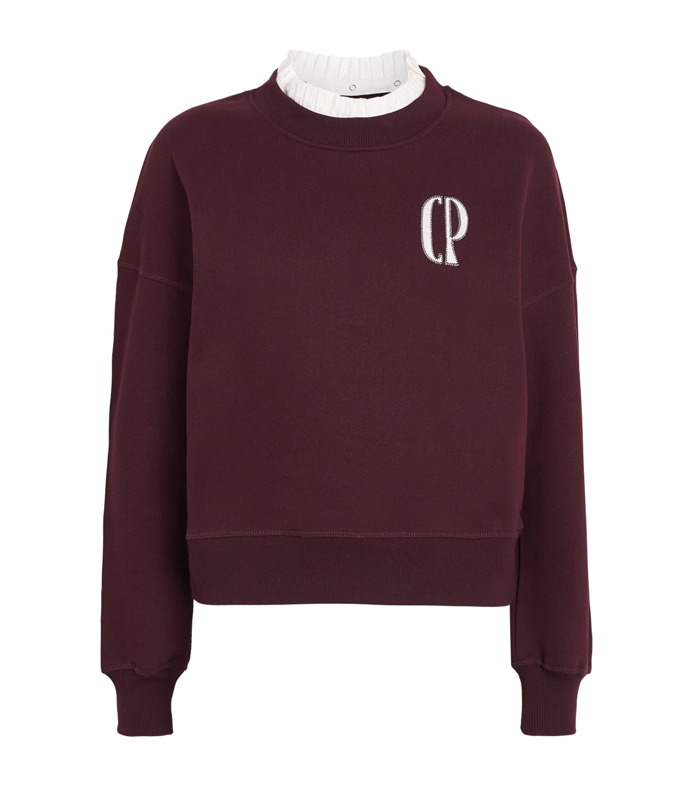 Claudie Pierlot Red Cotton-Blend Logo Sweatshirt