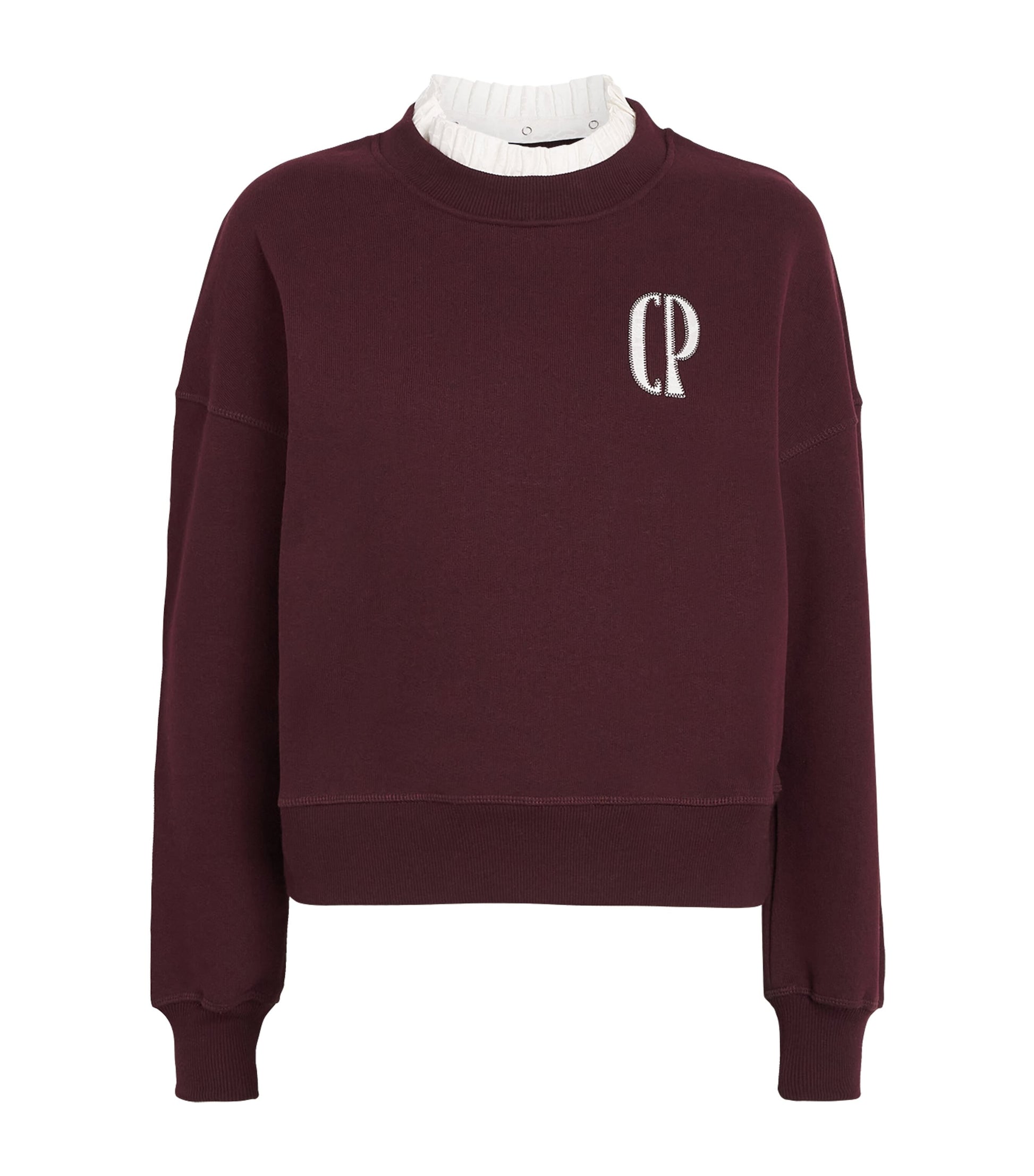 Claudie Pierlot Red Cotton-Blend Logo Sweatshirt