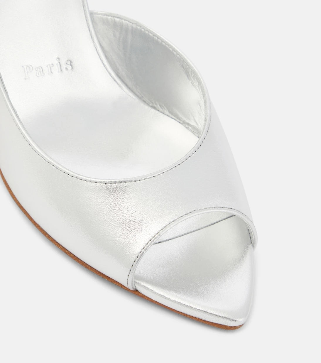 Christian Louboutin - Open Apostropha 80 metallic leather pumps