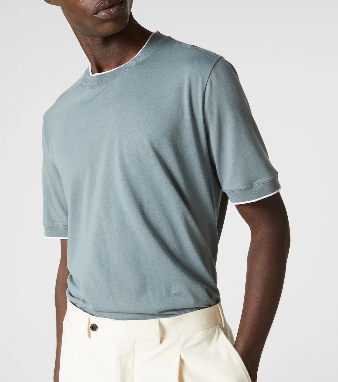 Canali - تيشيرت جيرسيه من مزيج القطن