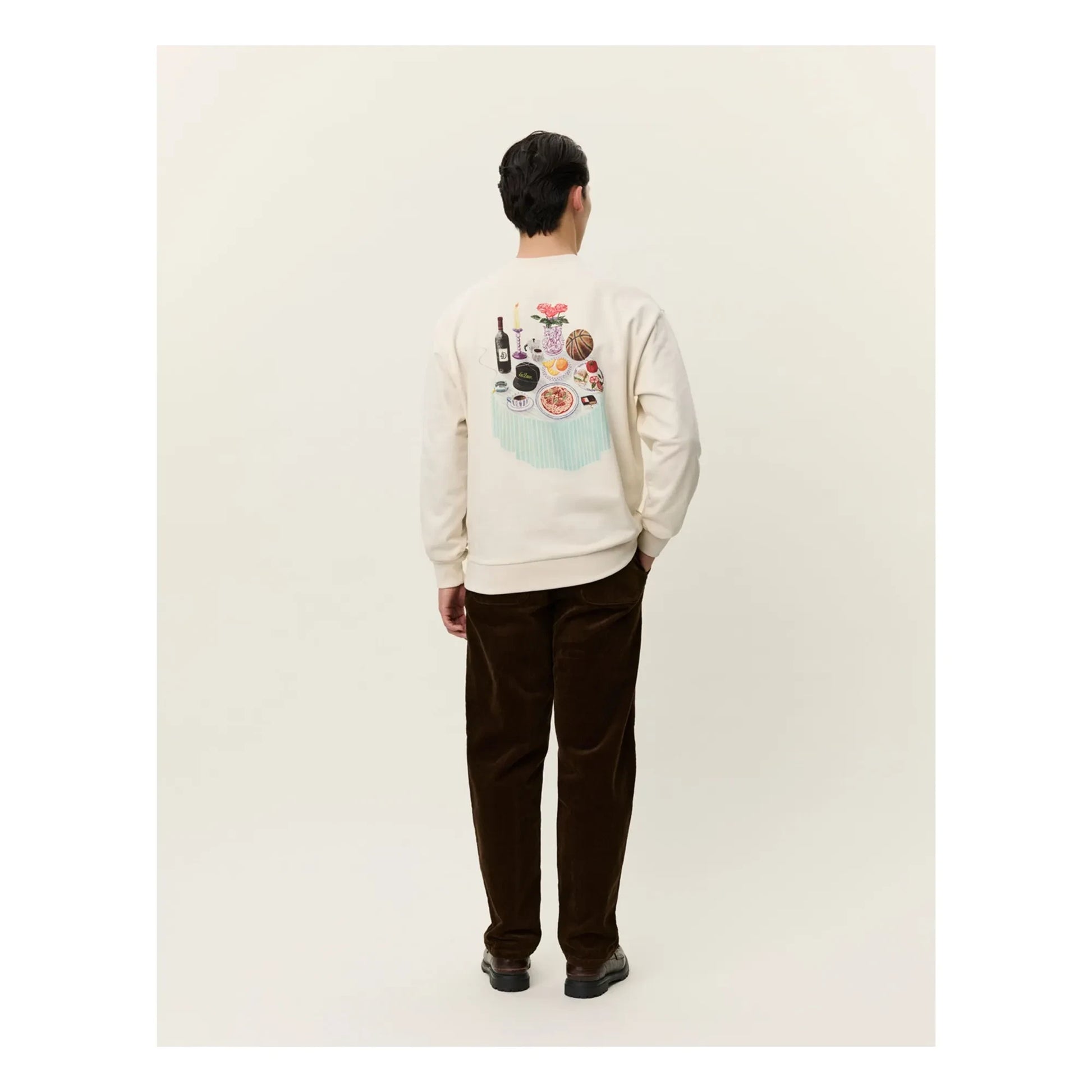 Les Deux - Cole Table Cotton Organic Round Neck Sweater | Ivory