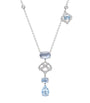 White Gold, Aquamarine and Diamond Woodland Necklace