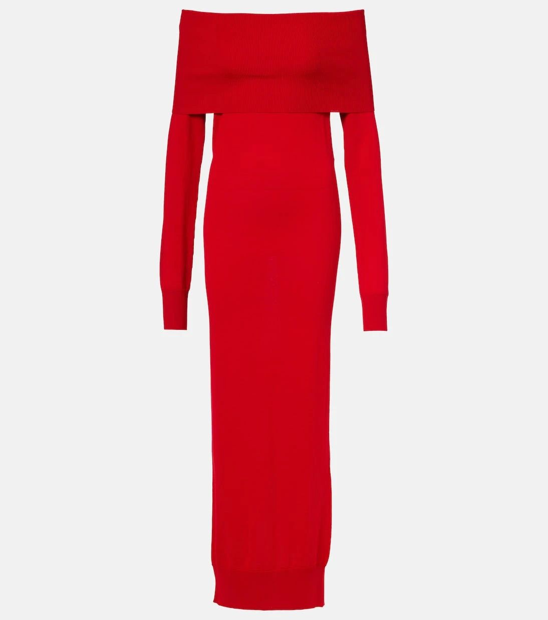 Stella McCartney - Off-shoulder virgin wool maxi dress