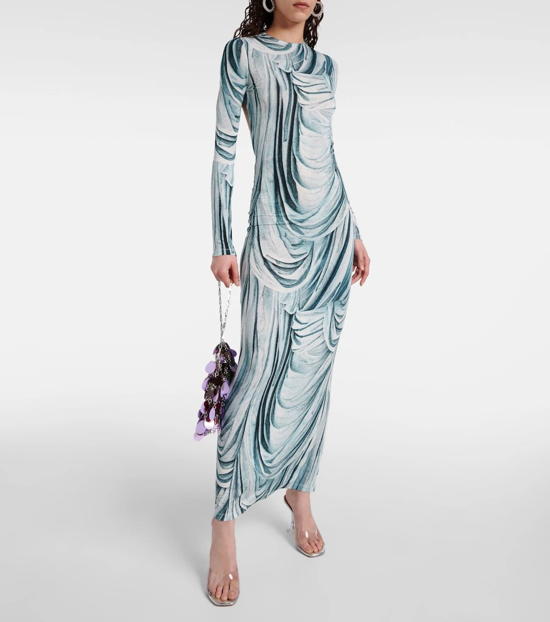 Rabanne - Printed jersey maxi dress