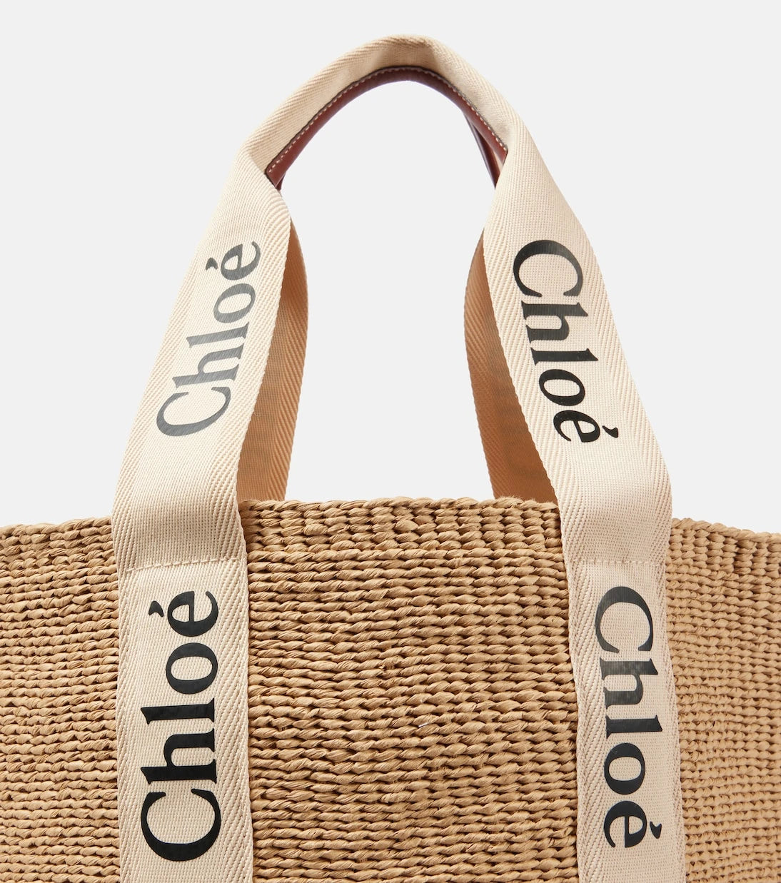 Chloé - x Mifuko Woody Geniş rafya çanta