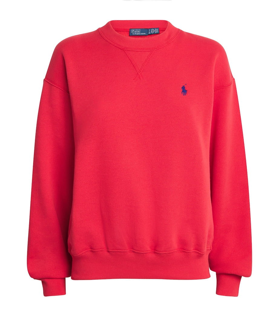 Orange Cotton-Blend Polo Pony Sweatshirt