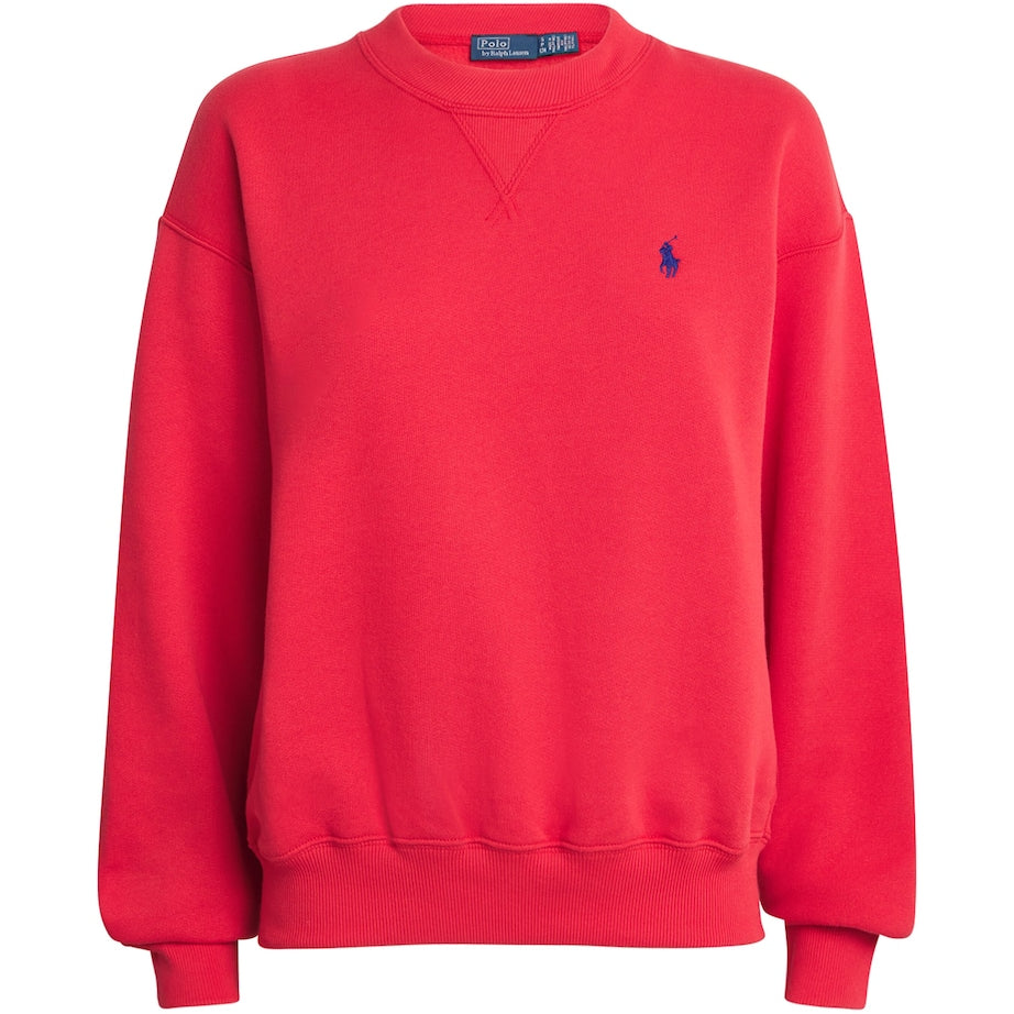 Orange Cotton-Blend Polo Pony Sweatshirt