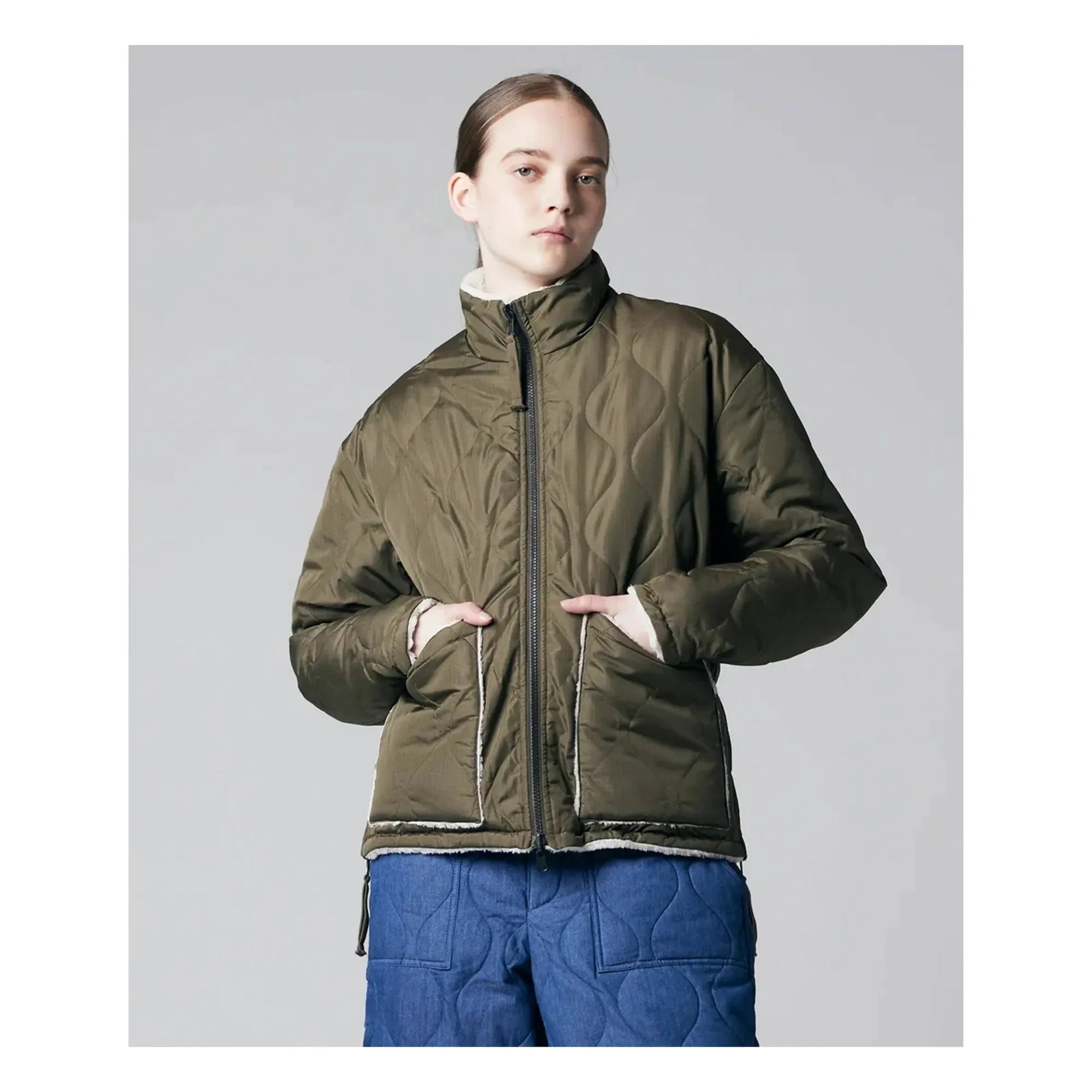 Taion - Military Reversible Stand-up Collar Jacket | Olive