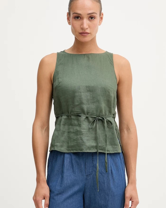 United Colors of Benetton топ дамски от лен