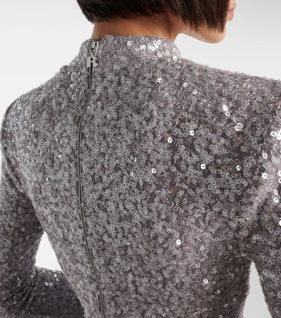 Rotate - Sequined asymmetric midi dress