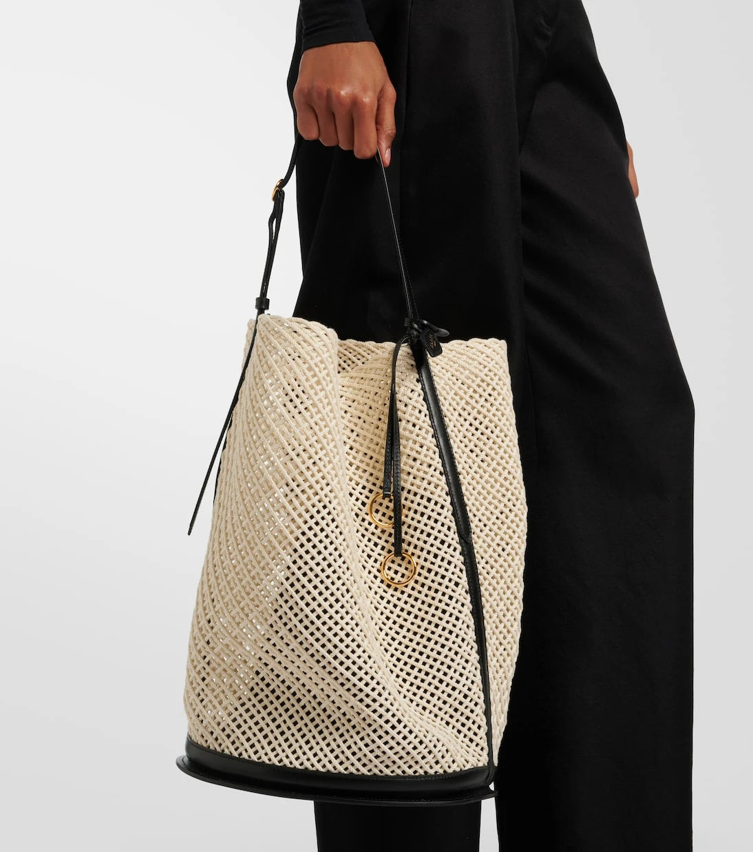 Alaïa - Hip Large leather-trimmed bucket bag