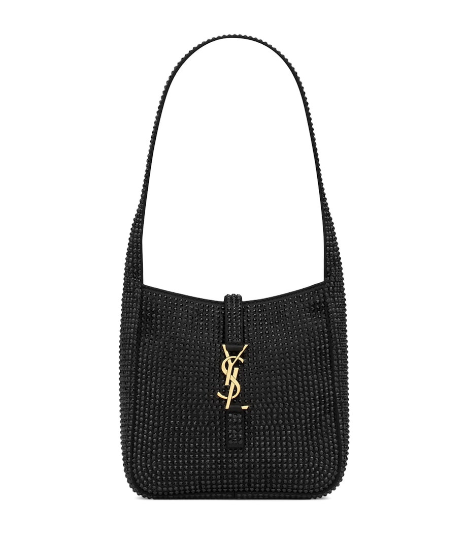 Saint Laurent Black Baby Rhinestone-Embellished Le 5 à 7 Shoulder Bag
