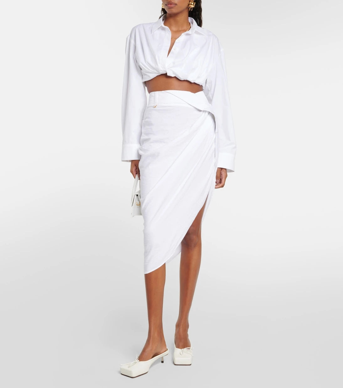 Jacquemus - La Jupe Saudade draped midi skirt