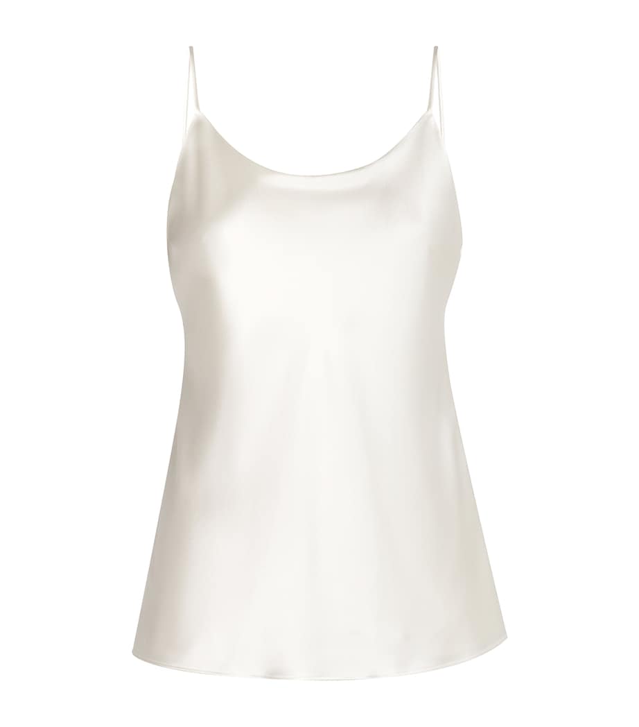 White Silk Cami Top