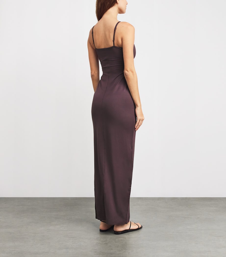 Skims Burgundy Smooth Lounge Scoop-Neck Maxi Dress