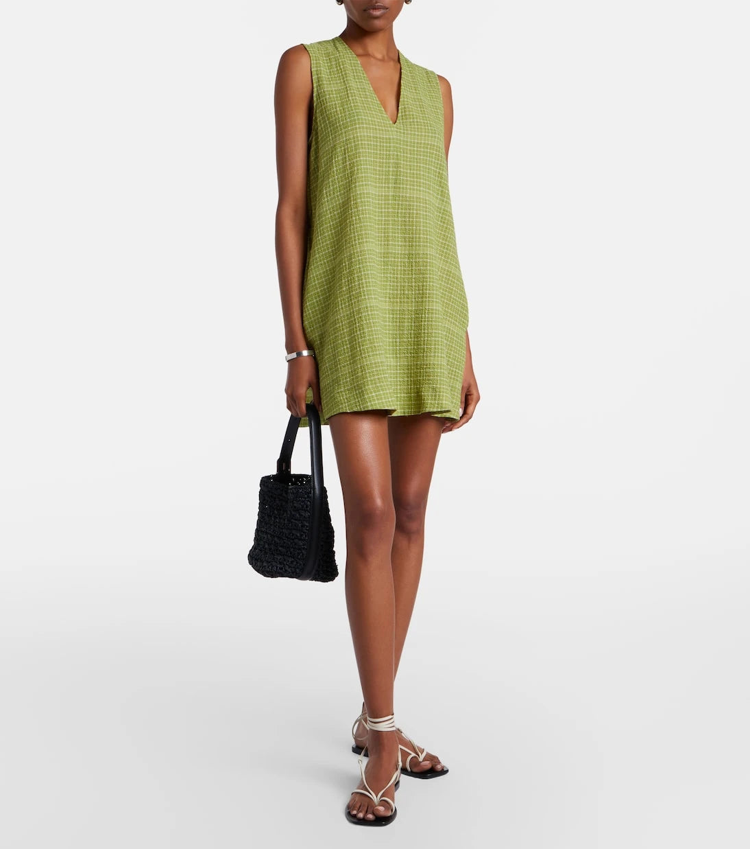 Asceno - Derya checked cotton minidress