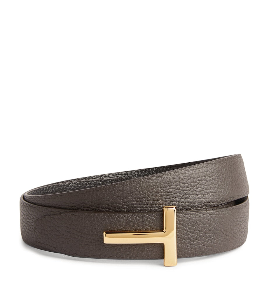 Leather Reversible T Icon Belt