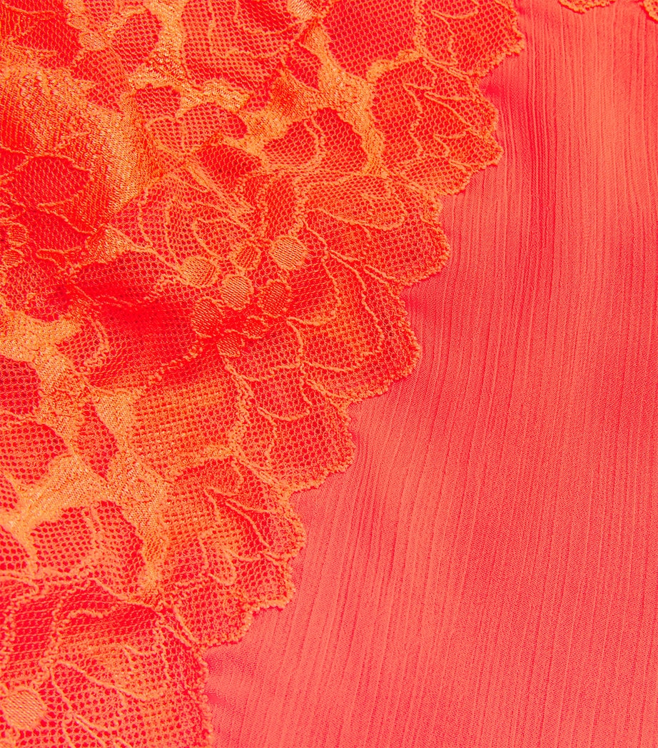 Bocan Orange Silk Chiffon Slip Nightdress