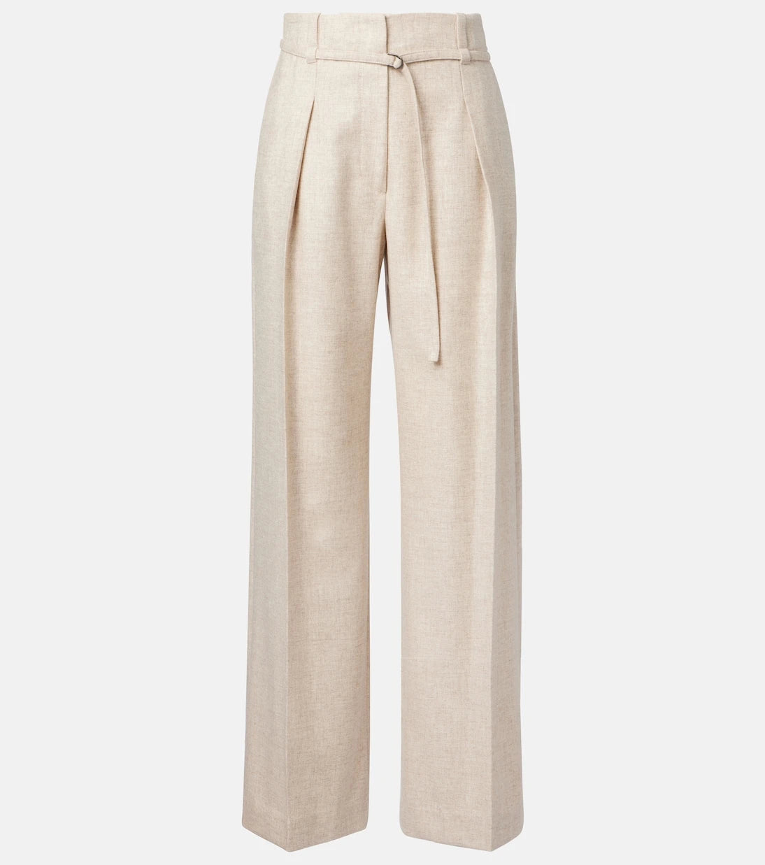 Brunello Cucinelli - Belted wool and cashmere wide-leg pants