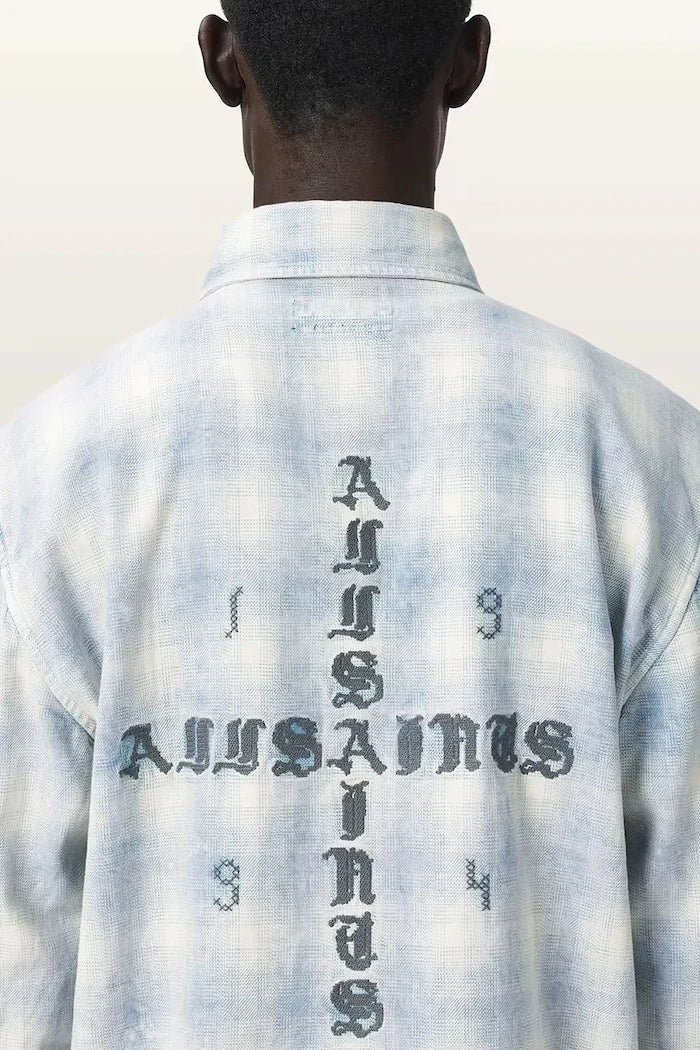 AllSaints риза мъжка от памук SANTOS