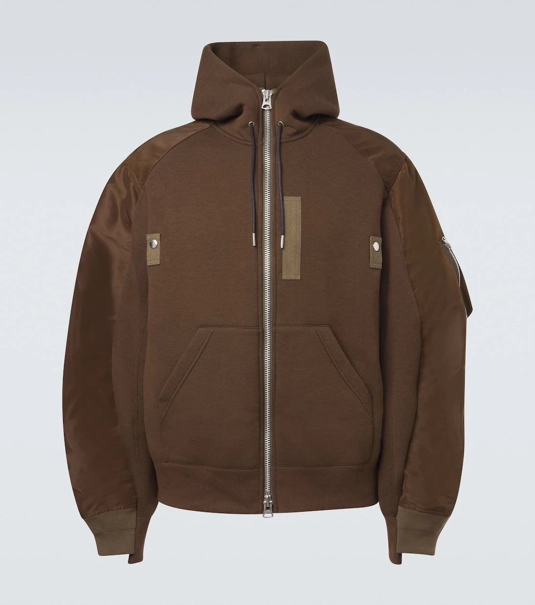Sacai - Cotton-blend and twill hoodie