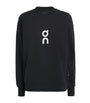 Black Cotton-Blend Club Crew Sweatshirt