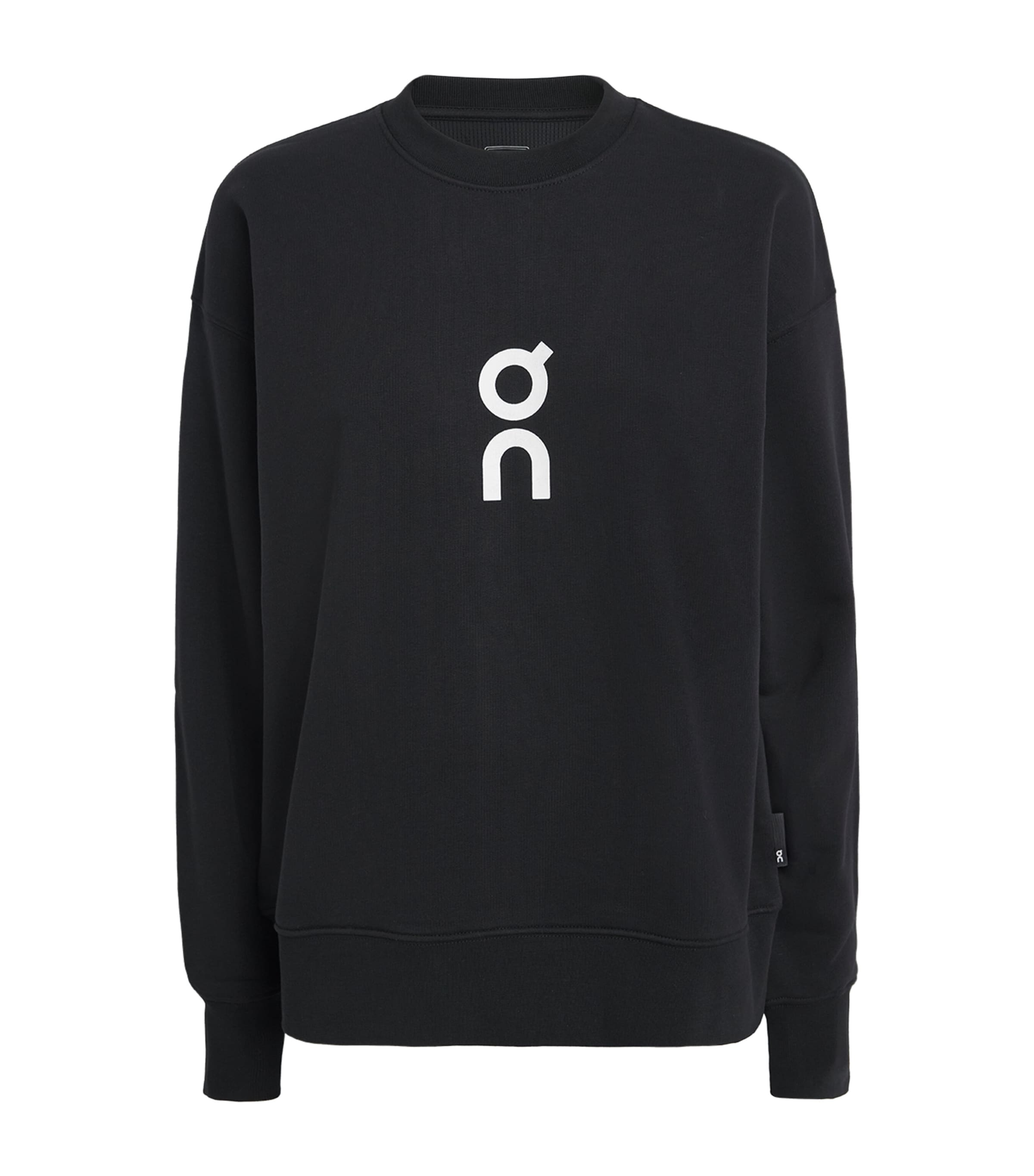 Black Cotton-Blend Club Crew Sweatshirt